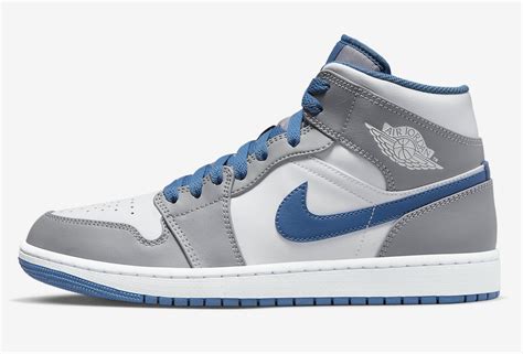 air jordan 1 mid true blue cement grey sneaker steal