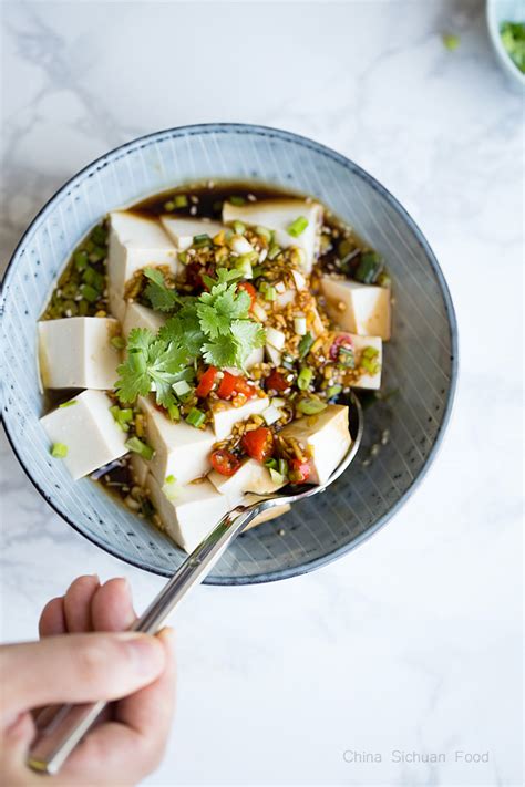 Spicy cold tofu liangban dofu a 5 minute recipe. Cold Tofu Salad With Soy Ginger Dipping Sauce Recipe ...