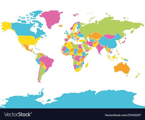 Minimalist World Map With Rounded Borders Vector Image