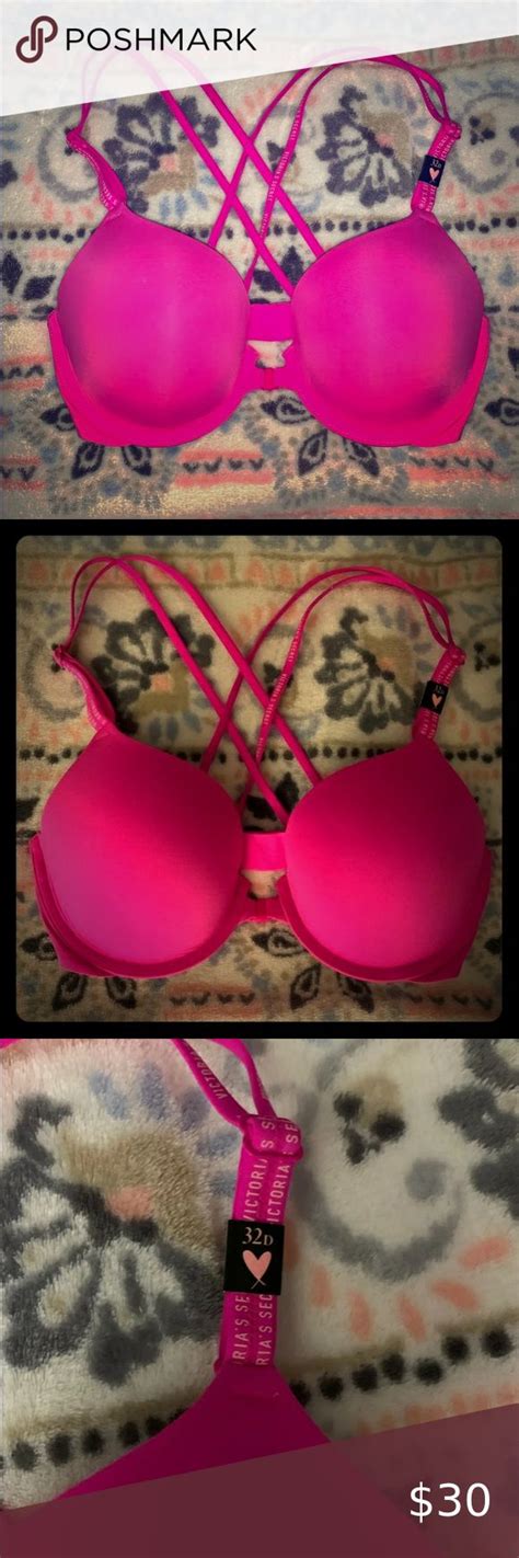Nwt 32d Pink By Victorias Secret Hot Pink Bra Hot Pink Bra Pink Bra