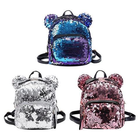 The small handbags are must for every woman and girls. Portable Women Sequins Bling Backpack Girls Mini School ...