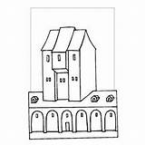 Coloring Monastery Churches Buildings Designlooter sketch template