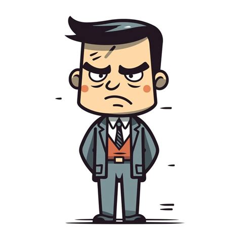 Premium Vector Angry Businessman Cartoon Vector Illustration