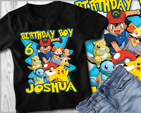 Pokemon Birthday T Shirt Pokemon Custom Birthday Shirt Etsy