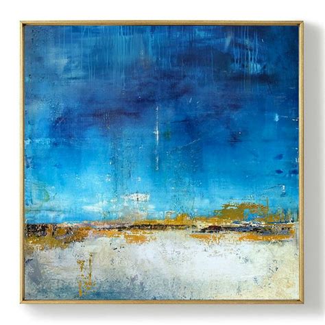 Original Blue Sky Abstract Paintingsea Level Abstract Oil