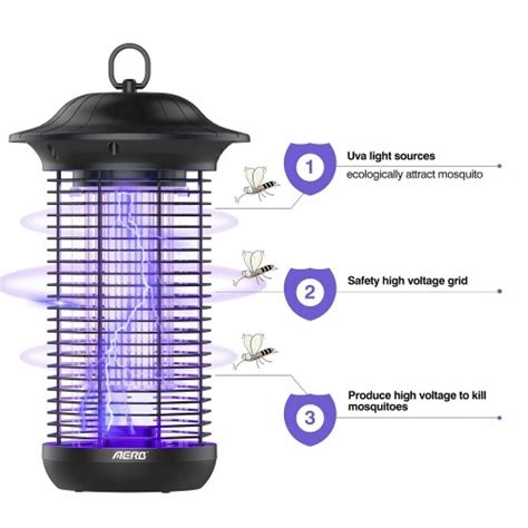 Aerb Bug Zapper 4000v High Powered Electric Mosquito Zapper With 18w