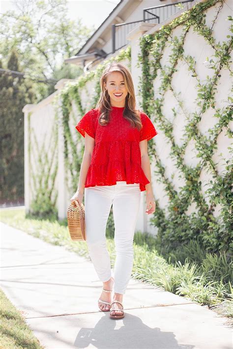 Red Eyelet Top A Lonestar State Of Southern Bloglovin Red Shirt