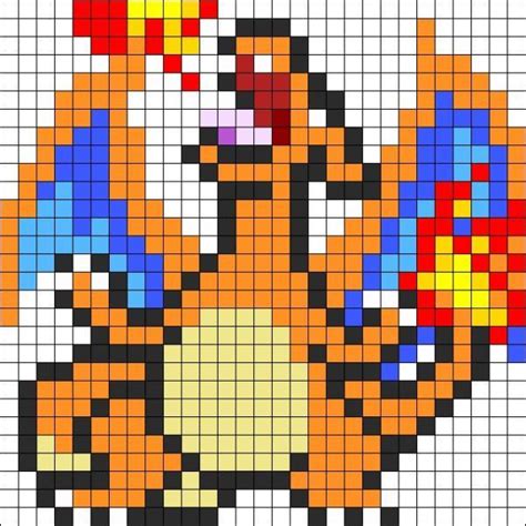 Pixel Art Pokémon Pixel Art Pokemon Dessin Pixel Dracaufeu