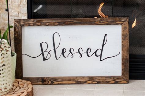 Blessed Sign Wood Sign Farmhouse Sign Blessed Wood Sign Home Decor