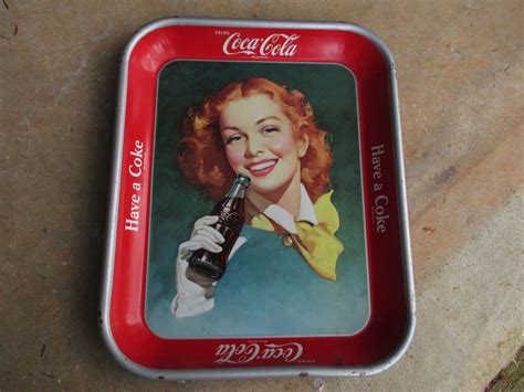 VINTAGE 1950 HAVE A COKE COCA COLA RED HEAD GIRL WHITE GLOVE SERVING