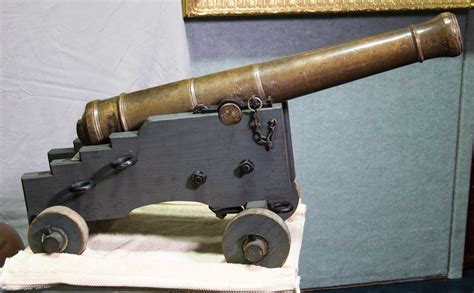 18th Century French Model 1756 Naval Cannon On Carriage Vallejo Demo