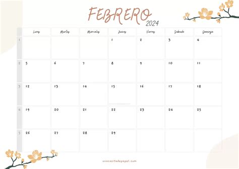 Descargable Extra Febrero Calendarios Y Carteles Moti