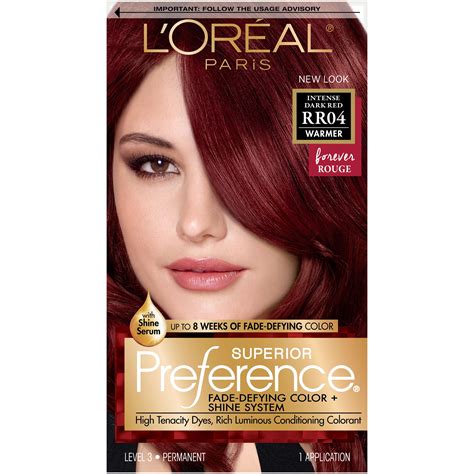 Loreal Paris Superior Preference Fade Defying Shine Permanent Hair Color Rr 04 Intense Dark