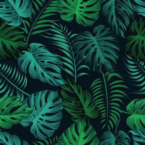 Premium Vector Tropical Leaves Jungle Leaves Seamless Floral Pattern