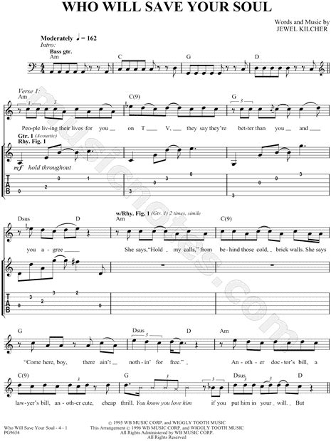 Jewel Who Will Save Your Soul Guitar Tab In A Minor Download And Print Sku Mn0027871