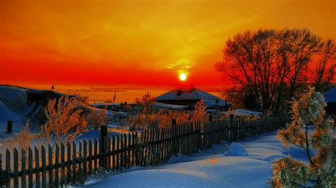 Winter Sunset Hd Wallpaper Background Image 1920x1080 Id706398 Wallpaper Abyss