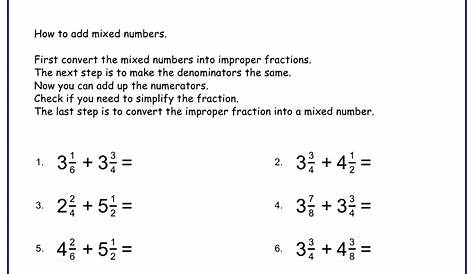 29 Adding Mixed Numbers with Like Denominators Worksheets ~ Coloring