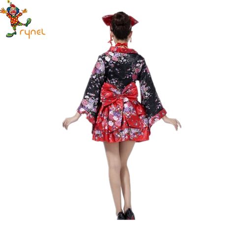 Wholesale Red Floral Printing Women Anime Cosplay Sexy Japanese Kimono