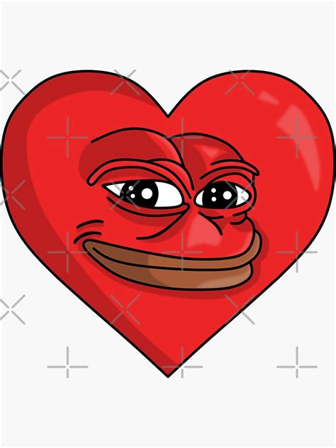 Smug Pepe Heart Sticker For Sale By Mullelito Redbubble