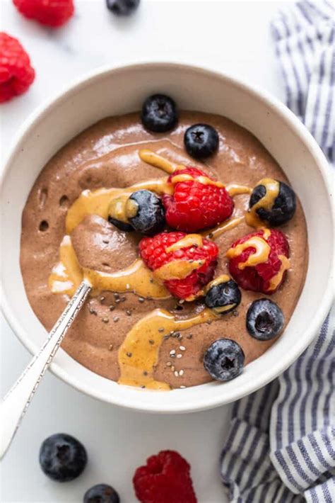 Blended Chocolate Chia Seed Pudding Fit Foodie Finds