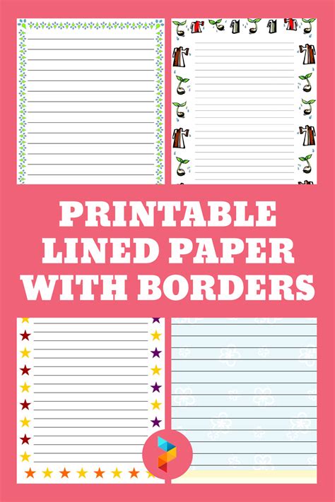 Printable Lined Paper With Border Printable World Holiday