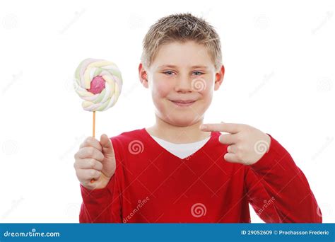 Boy With Lollipop Stock Image Image Of Blue Beautiful 29052609