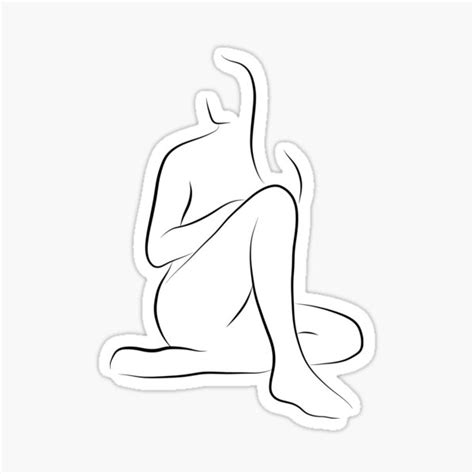 Naked Woman Art Line Drawing Beguiling Bea Sticker For Sale By