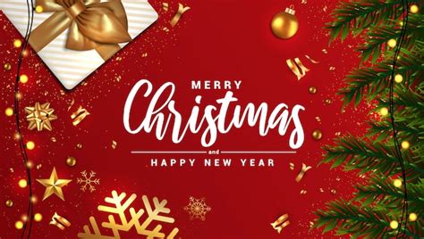 Premium Vector Merry Christmas And Happy New Year Greeting Card