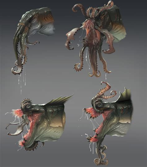 Artstation Monster Head Design Anthony Hutchings Creature Concept Art Creature Design