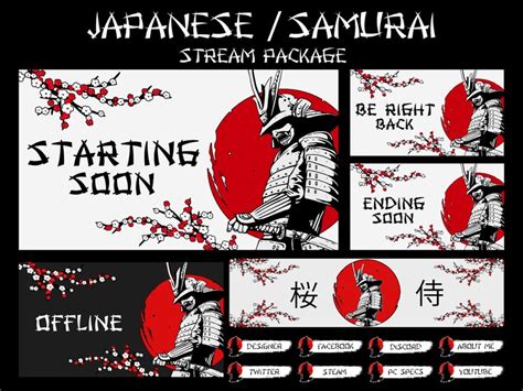 Samurai Animated Stream Overlay Twitch Youtube Anime Etsy