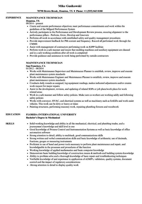 Automotive technicians (also called service technicians or mechanics), work in repair shops where they repair, inspect and maintain cars and other light vehicles. Maintenance Technician Job Description Template