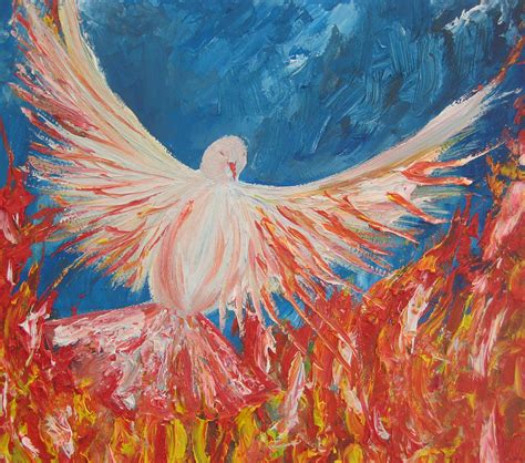 Holy Spirit Of Fire Painting By Rachael Pragnell