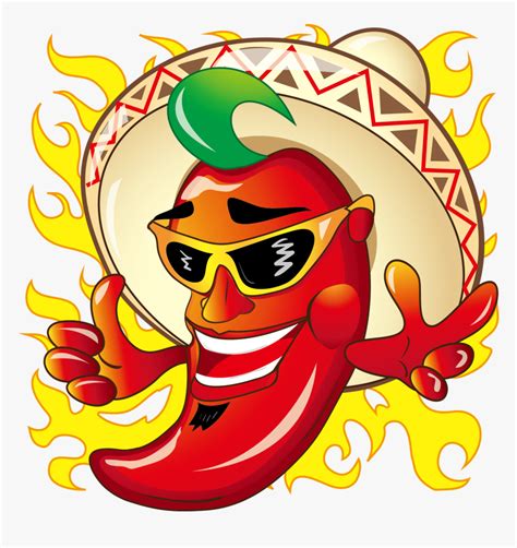 Cuisine Pepper Jalapexf1o Mexican Vector Chili Cartoon Cartoon Chili