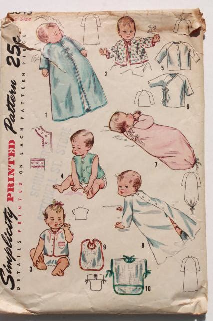 Vintage Sewing Patterns Lot Infant Layette Baby Clothes Gowns
