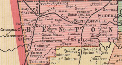 Benton County Arkansas 1898 Map