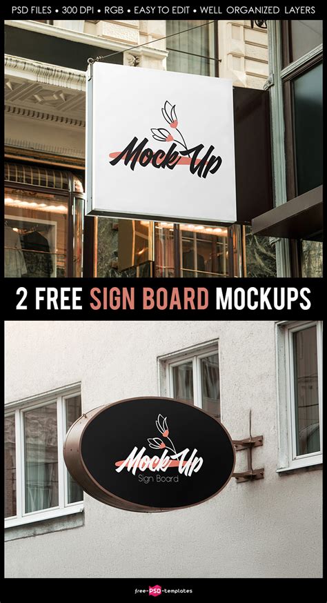 Free Sign Board Mockups Premium Version Free Psd Templates