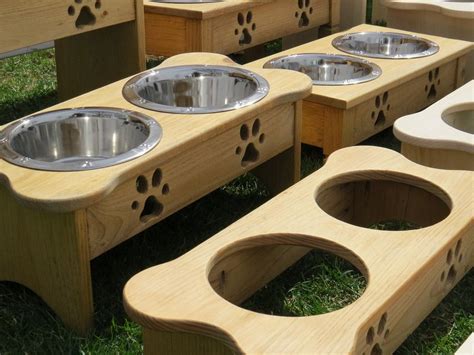 How inconvenient that must be! Handmade Dog Bowl Elevated Wood Stand ALL SIZES Bone ...