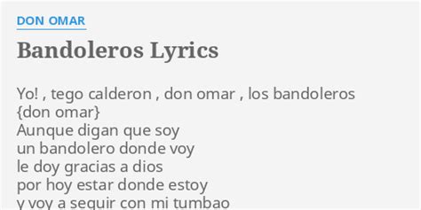 Bandoleros Lyrics By Don Omar Yo Tego Calderon