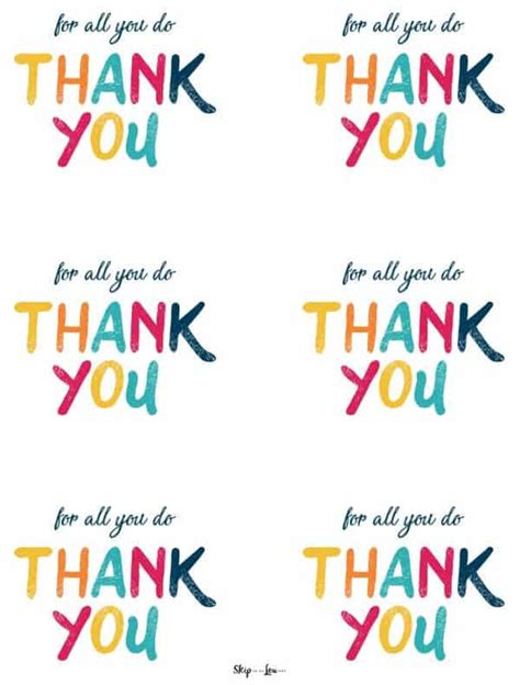 Thank You For All You Do Free Printable