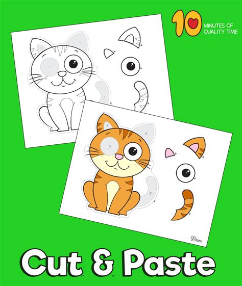 Cat Cut And Paste Craft 10 Minutes Of Quality Time