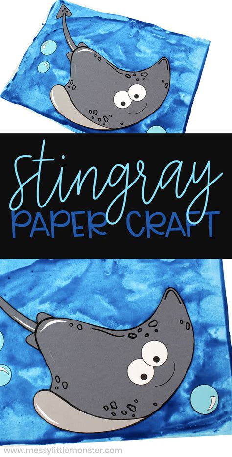 Stingray Craft A Fun Ocean Paper Craft With Template Messy Little