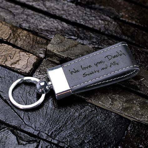 Personalized Leather Stitched Keychain By Black Ace Design