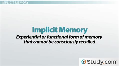 Implicit Memory Vs Explicit Memory Definition And Examples Video