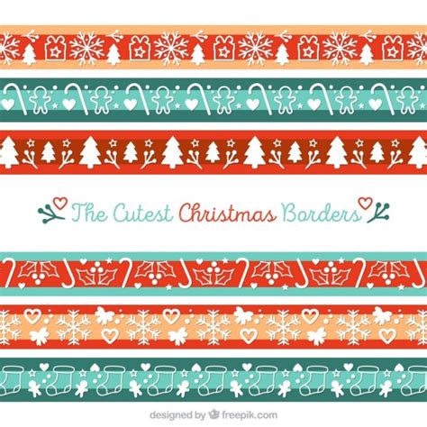 Free Vector Cute Christmas Borders Pack