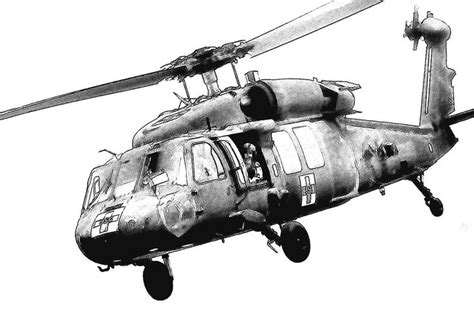 Computer Generated Drawing Of A Uh 60 Medevac Helicopter Black Hawk