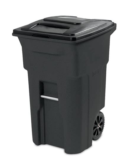 Toter 64 Gal Trash Can Black With Wheels And Lid