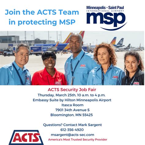 Acts Job Fair For Msp International Airport Acts Aviation Security