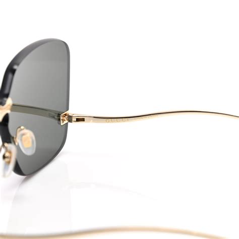 Gucci Metal Rimless Sunglasses Gg0352s Gold 750094 Fashionphile
