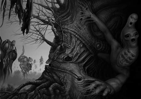 Boo Creepy Horror Scary Dark Tree Wonder Art Surreal Artwork