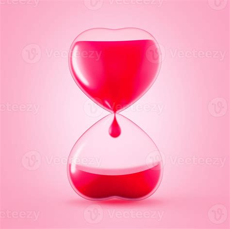 Pink Hourglass Heart Donor Day Blood Transfusion 3d Illustration